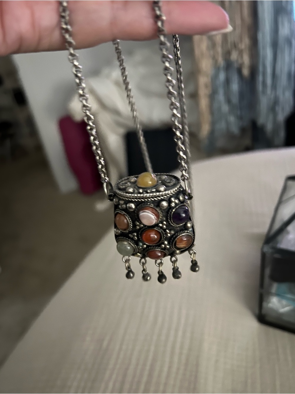 Vintage Moroccan Style Stash Locket Necklace